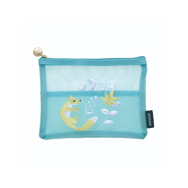 GAKKEN STA:FUL Embroidered Stationery Mesh Pouch - annas