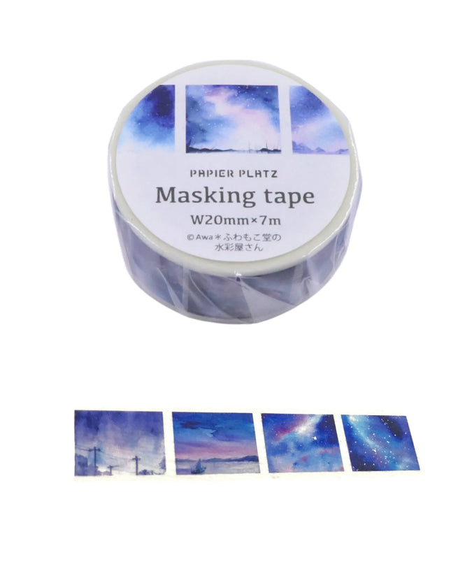 PAPIER PLATZ Masking Tape – Little Night Sky illustrated by Awa