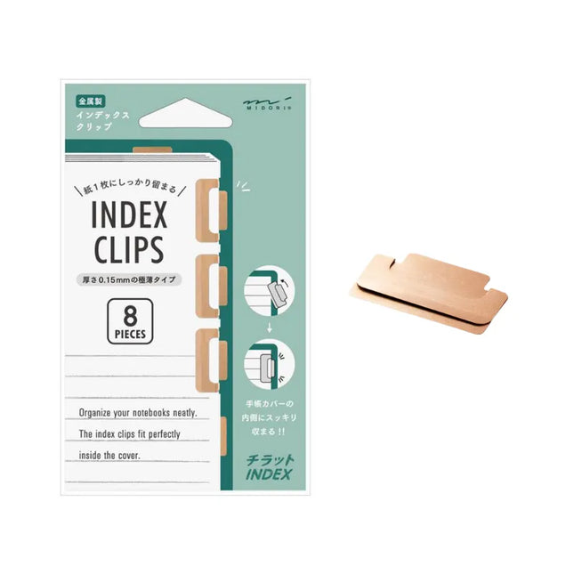 MIDORI Index Clip S Size - 8pcs Orange