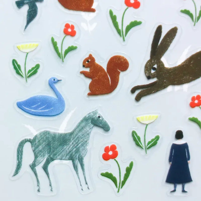 COZYCA PRODUCTS Stickers – Garden (illustrated by Shuku Nishi) close up