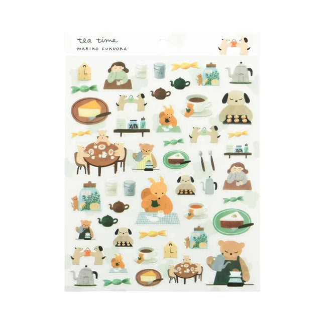 COZYCA PRODUCTS Stickers – Tea Time (illustrated by Mariko Fukuoka)