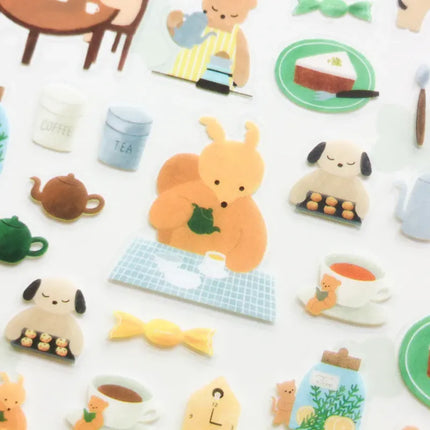 COZYCA PRODUCTS Stickers – Tea Time (illustrated by Mariko Fukuoka) Close up