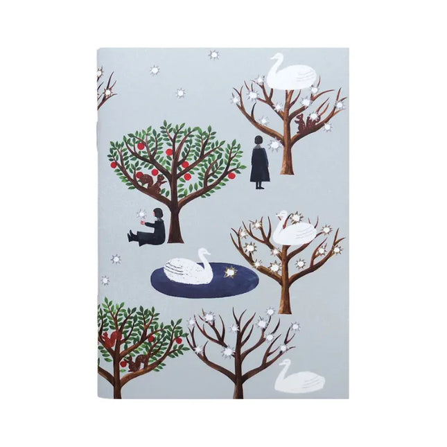 COZYCA PRODUCTS Stamp Notebook – Swan Forest (illustrated by Shuku Nishi)