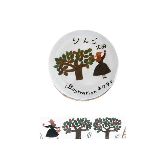COZYCA PRODUCTS Clear Masking Tape 20mm – Apple Orchard (illustrated by Nekutai)