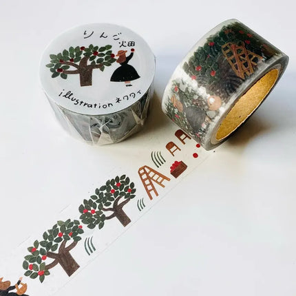COZYCA PRODUCTS Clear Masking Tape 20mm – Apple Orchard (illustrated by Nekutai)