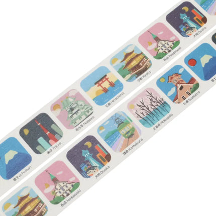 RINREI Masking Tape 30mm - 10 Japan Scenic Spots (ART Series)