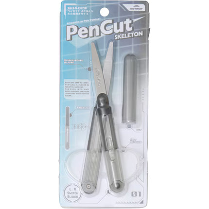Raymay PENCUT Ambidextrous Portable Scissors - Skeleton Color