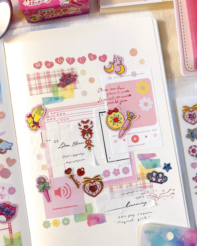 Journal spread made by magical girl stationery box