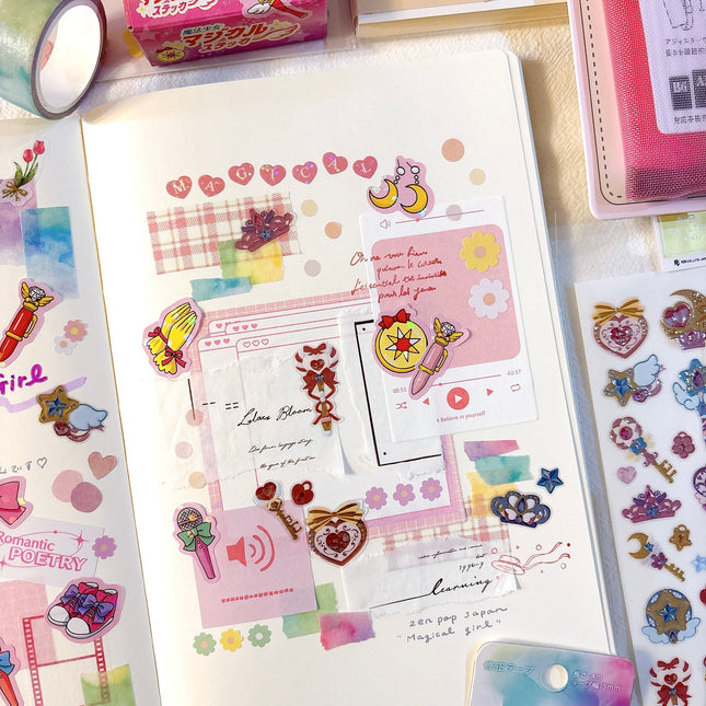 Journal spread made by magical girl stationery box