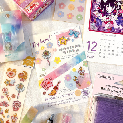 postcard decorated by magical girl stationery box