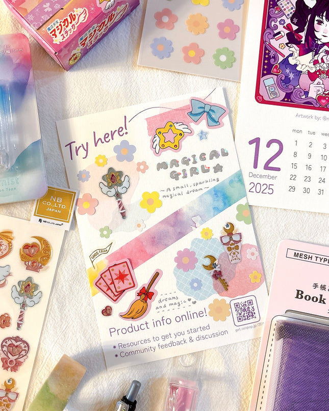 postcard decorated by magical girl stationery box