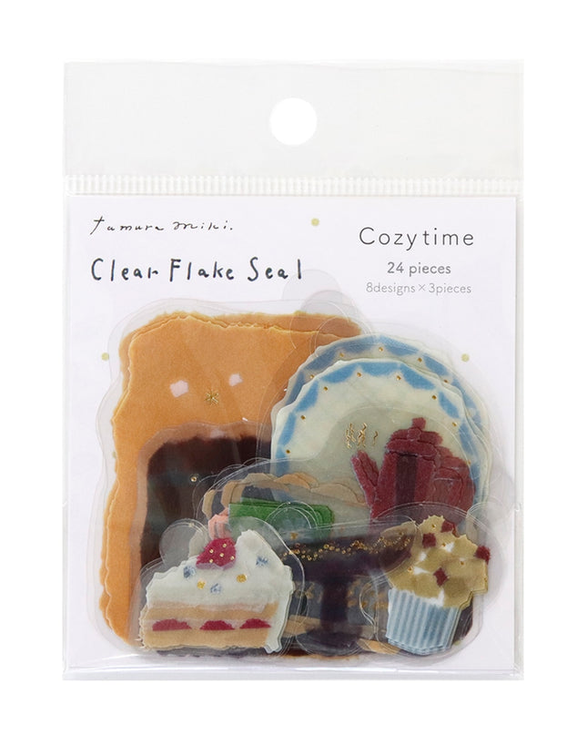 KAMIISO SANSYO Miki Tamura Clear Flake Stickers Cozy Time