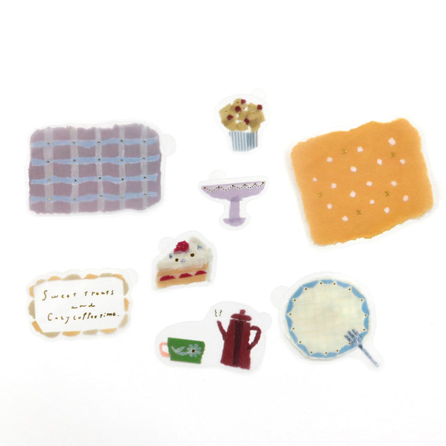 KAMIISO SANSYO Miki Tamura Clear Flake Stickers Cozy Time