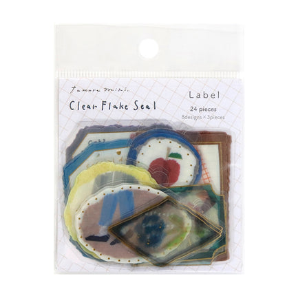 KAMIISO SANSYO Miki Tamura Clear Flake Stickers Label