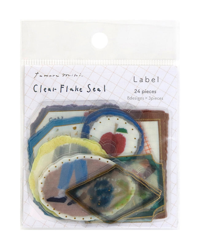 KAMIISO SANSYO Miki Tamura Clear Flake Stickers Label