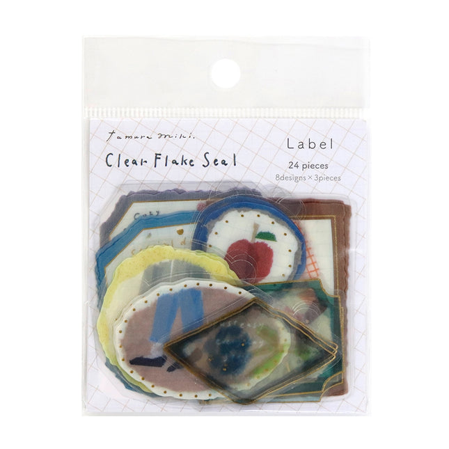 KAMIISO SANSYO Miki Tamura Clear Flake Stickers Label