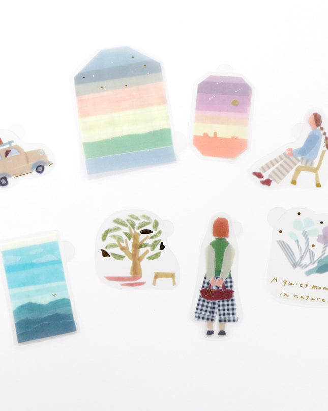 KAMIISO SANSYO Miki Tamura Clear Flake Stickers Natural