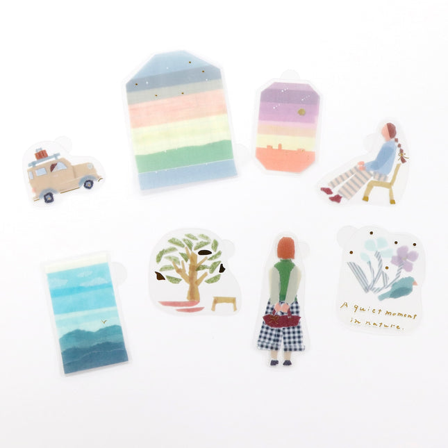 KAMIISO SANSYO Miki Tamura Clear Flake Stickers Natural