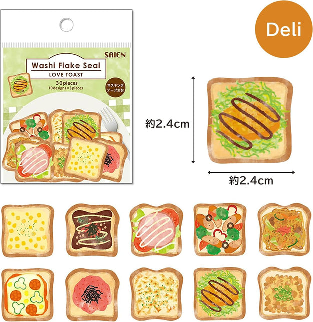 KAMIISO SANSYO SAIEN Love Toast Sticker Set Deli