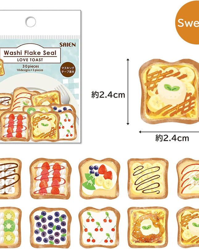 KAMIISO SANSYO SAIEN Love Toast Sticker Set Sweets
