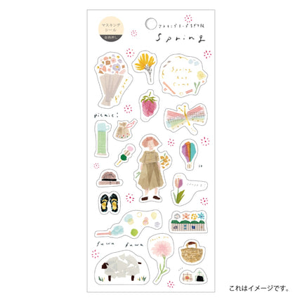 KAMIISO SANSYO SAIEN Miki Tamura Masking Sticker - Spring