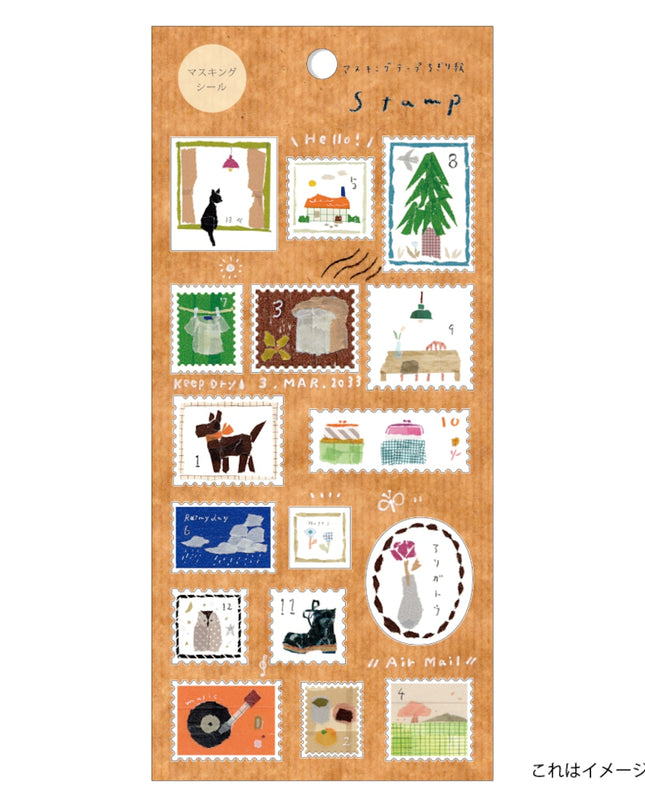 KAMIISO SANSYO SAIEN Miki Tamura Masking Sticker - Stamp
