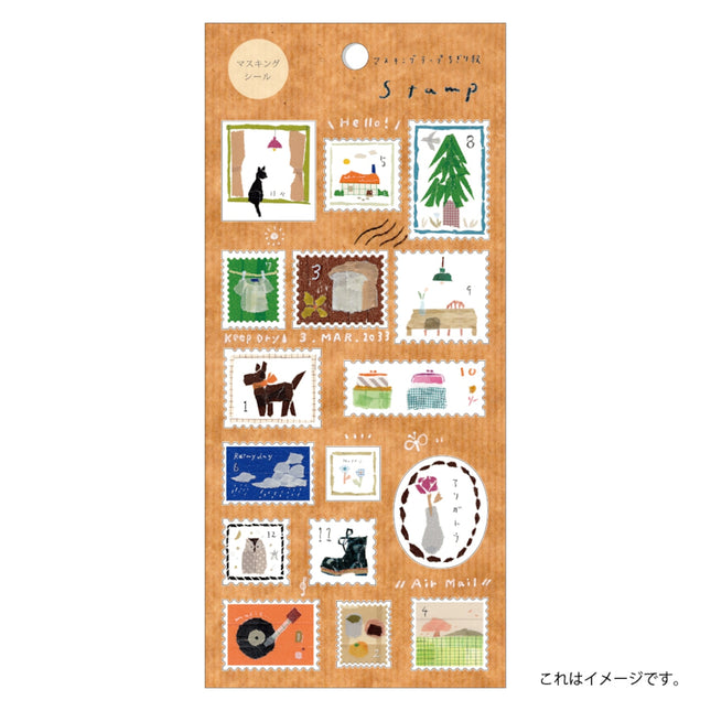 KAMIISO SANSYO SAIEN Miki Tamura Masking Sticker - Stamp