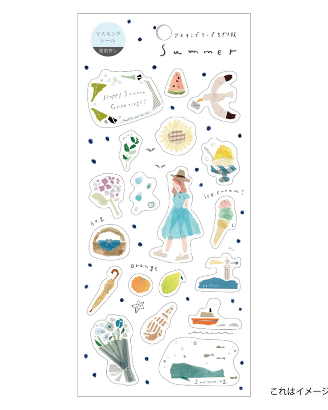 KAMIISO SANSYO SAIEN Miki Tamura Masking Sticker - Summer