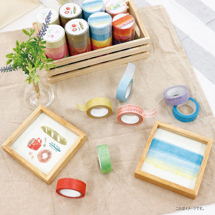 KAMIISO SANSYO SAIEN Miki Tamura Torn‑Paper Collage Masking Tape Set Life Utsuroi