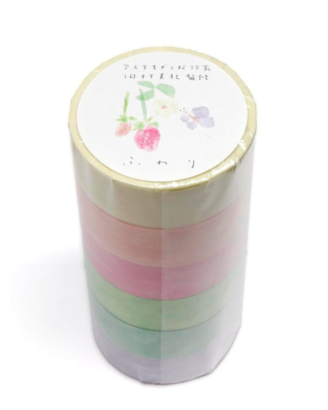 KAMIISO SANSYO SAIEN Miki Tamura Torn‑Paper Collage Masking Tape Set Fuwari