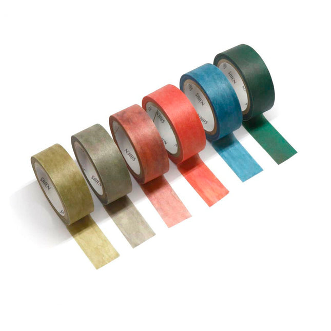 KAMIISO SANSYO SAIEN Miki Tamura Torn‑Paper Collage Masking Tape Set Life