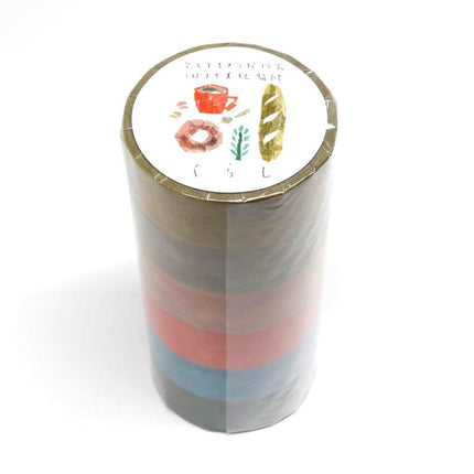 KAMIISO SANSYO SAIEN Miki Tamura Torn‑Paper Collage Masking Tape Set Life