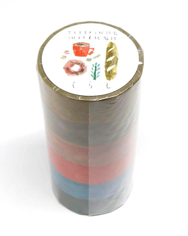 KAMIISO SANSYO SAIEN Miki Tamura Torn‑Paper Collage Masking Tape Set Life