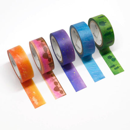 KAMIISO SANSYO SAIEN Miki Tamura Torn‑Paper Collage Masking Tape Set Life Nature