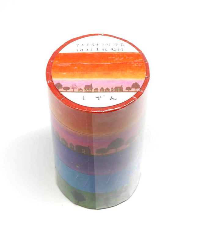 KAMIISO SANSYO SAIEN Miki Tamura Torn‑Paper Collage Masking Tape Set Life Nature