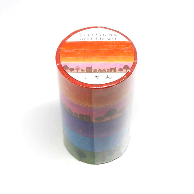 KAMIISO SANSYO SAIEN Miki Tamura Torn‑Paper Collage Masking Tape Set Life Nature