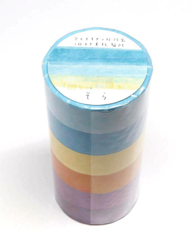 KAMIISO SANSYO SAIEN Miki Tamura Torn‑Paper Collage Masking Tape Set Sky