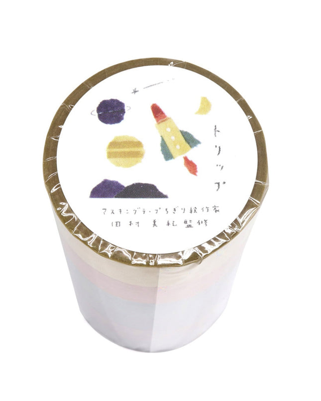 KAMIISO SANSYO SAIEN Miki Tamura Torn‑Paper Collage Masking Tape Set Life Trip