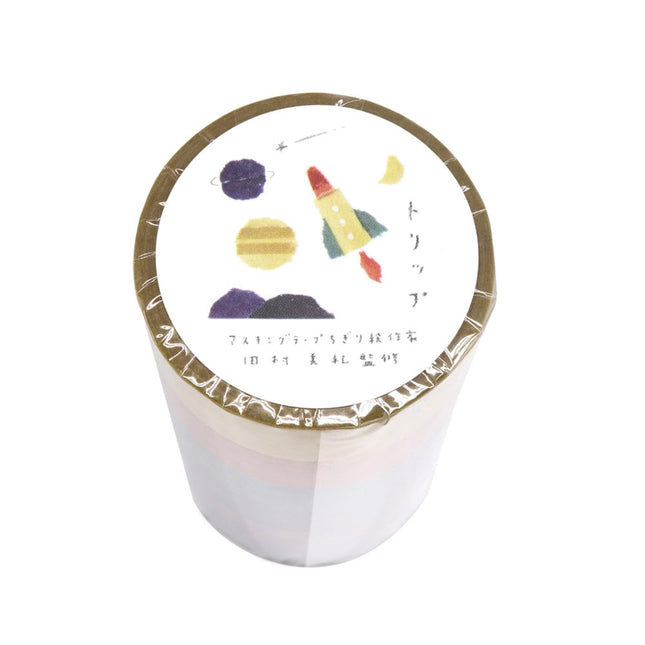 KAMIISO SANSYO SAIEN Miki Tamura Torn‑Paper Collage Masking Tape Set Life Trip