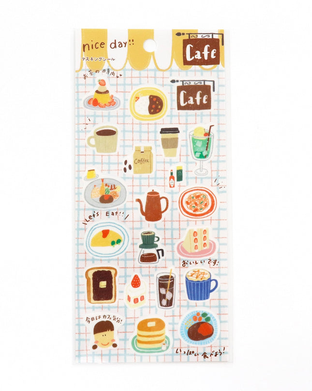 KAMIISO SANSYO SAIEN x Tomatomayu Masking Stickers - Nice Day!!! Cafe