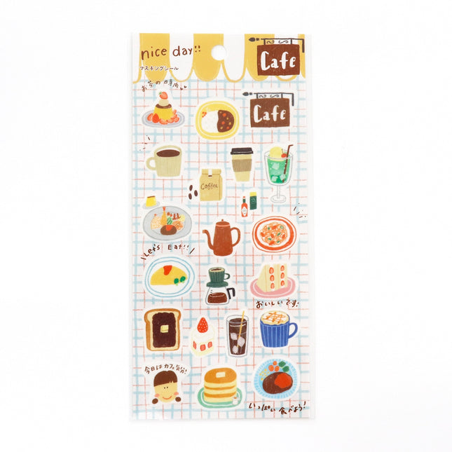 KAMIISO SANSYO SAIEN x Tomatomayu Masking Stickers - Nice Day!!! Cafe
