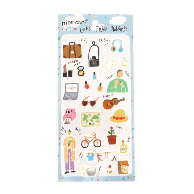KAMIISO SANSYO SAIEN x Tomatomayu Masking Stickers - Nice Day!!! Holiday