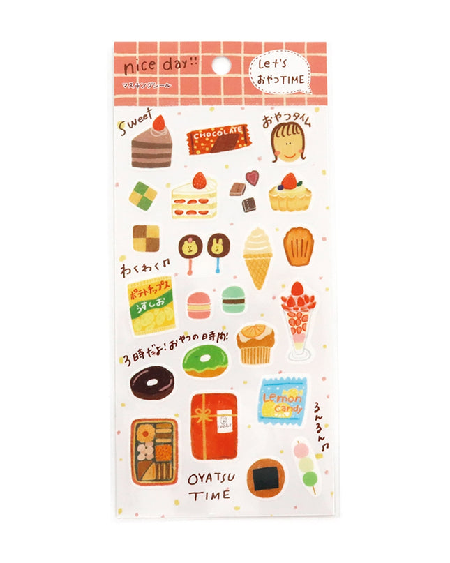 KAMIISO SANSYO SAIEN x Tomatomayu Masking Stickers - Nice Day!!! Snacks Time