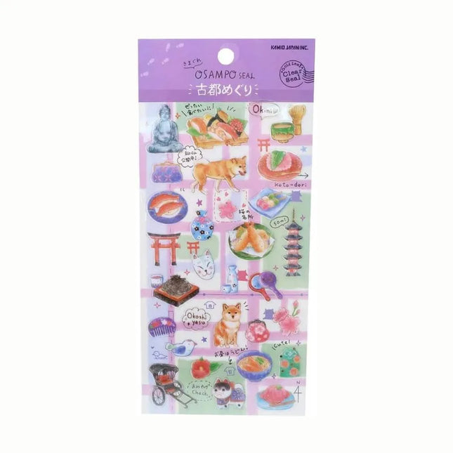 KAMIO JAPAN Gold Foil Clear Sticker Sheet - OSAMPO