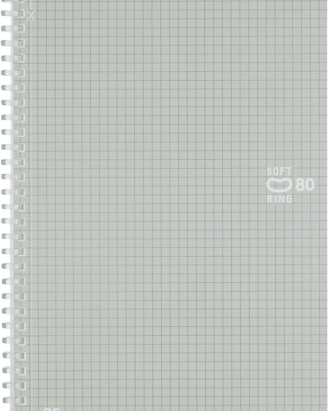 KOKUYO Soft Ring Colorful Notebook B5 – Silver (5mm Grid, 80 Sheets)