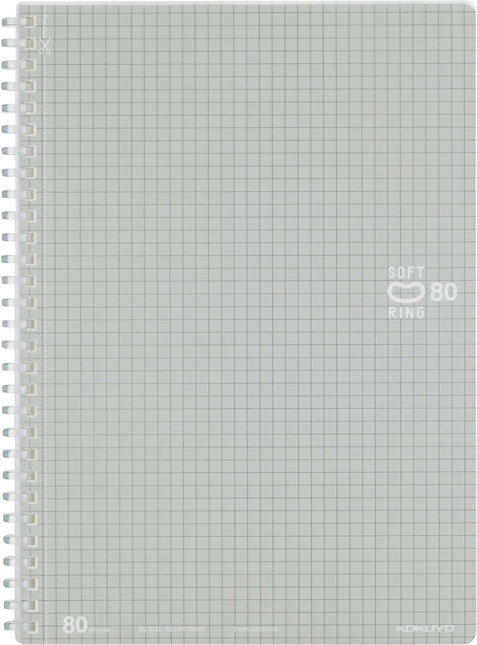 KOKUYO Soft Ring Colorful Notebook B5 – Silver (5mm Grid, 80 Sheets)