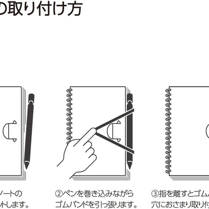 KOKUYO Soft Ring Penott Notebook A5 – 5mm Grid (70 Sheets) how to clip the pen