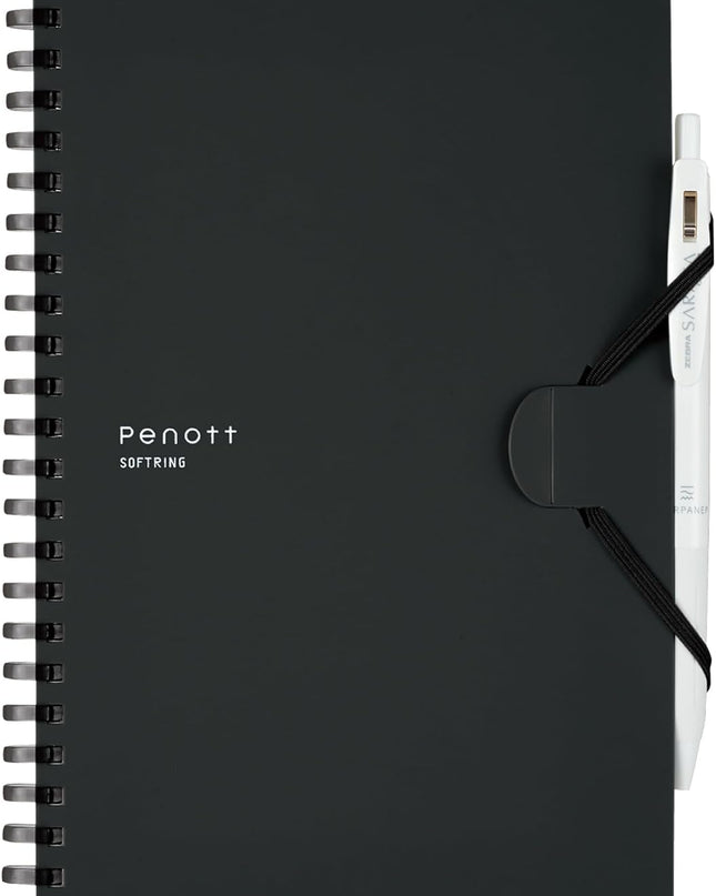 KOKUYO Soft Ring Penott Notebook A5 – 5mm Grid (70 Sheets) black