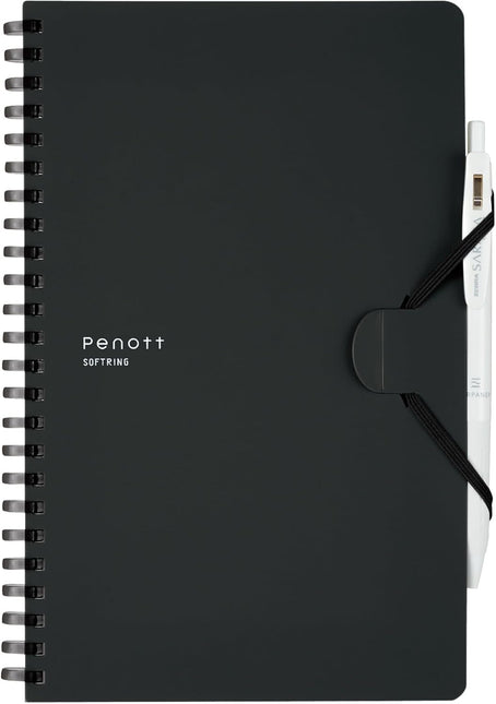 KOKUYO Soft Ring Penott Notebook A5 – 5mm Grid (70 Sheets) black