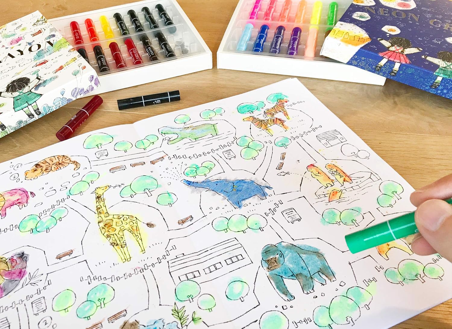 KOKUYO Coloring Book – For Clear & Neon Crayons – ZenPop Japan